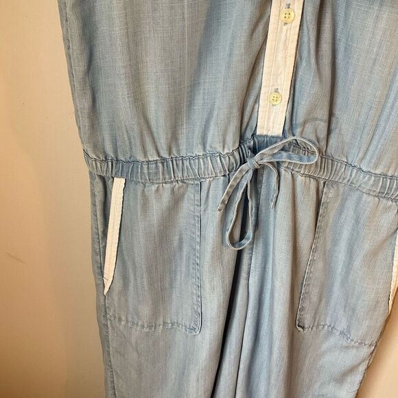 Vineyard Vines Lightweight Denim Jumpsuit, Size 4 Pockets! Straight Leg preppy - Picture 8 of 11